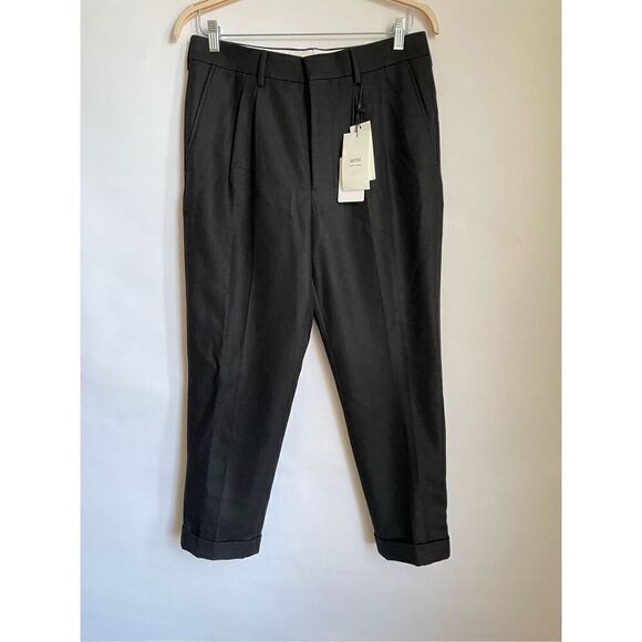 AMI PARIS Men's Turn-up Hem Wool Trousers Size 40/M - Picture 2 of 6